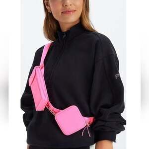Fabletics Hot Pink Multi Pocket Crossbody Belt Bag
